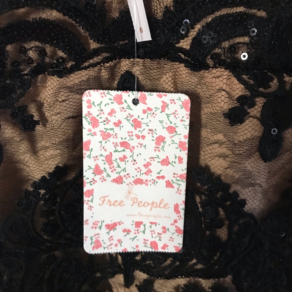 NWT Sparkly Black Free People Mini Dress - Picture 5 of 8